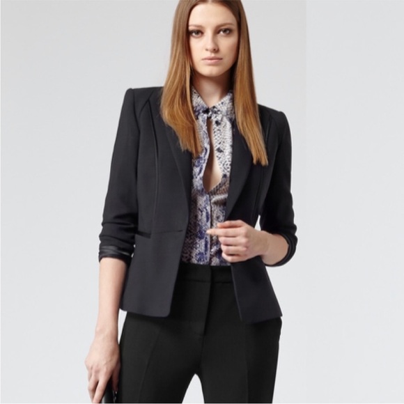 Reiss‎ Satin Trim Single Button Wool Blazer